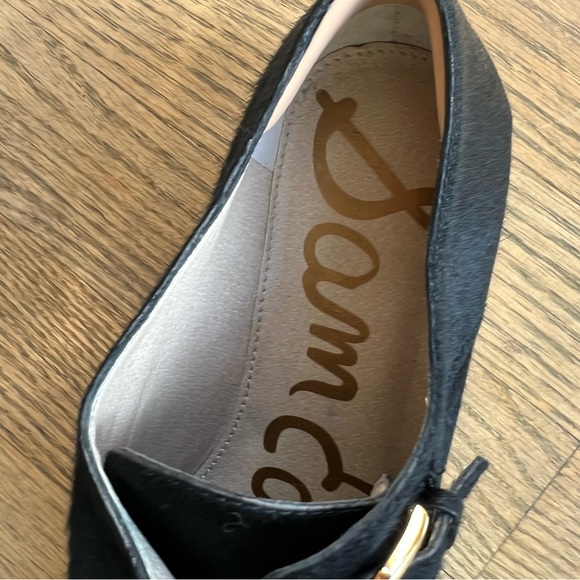 Sam Edelman woman’s black Balfour Real Fur Hair Double Buckle loafer - Picture 3 of 15